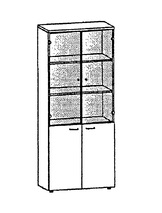 Шафа книжкова зі скляними дверцятами