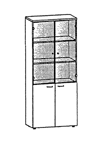 Шафа книжкова зі скляними дверцятами