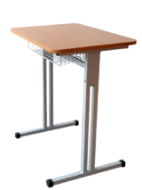 Стіл учнівський одномісний без регулювання висоти, з металевою полицею