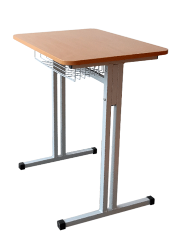 Стіл учнівський одномісний без регулювання висоти, з металевою полицею