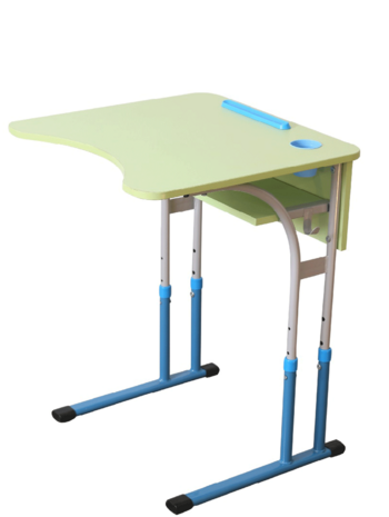 Стіл учнівський одномісний регульований по висоті, з антисколіозним вирізом