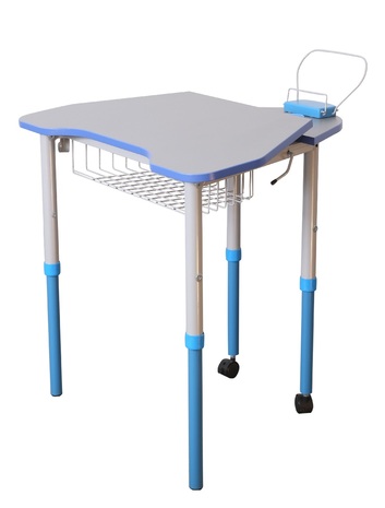 Стіл мобільний з регулюванням висоти та нахилу стільниці, з полицею