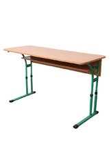 Стіл учнівський двомісний стільниця з заокругленими кутами зі змінною висотою