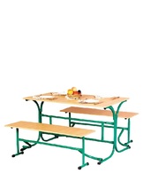 Стіл для їдальні з розкладними лавами