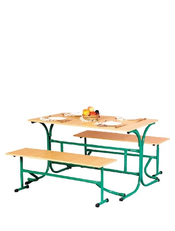 Стіл для їдальні з розкладними лавами