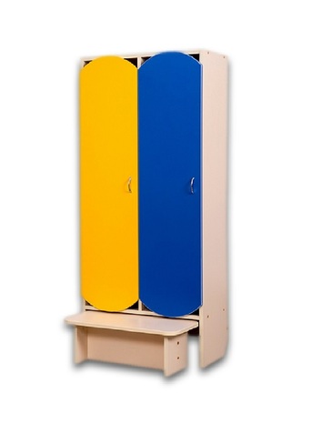 Шафа для дитячого одягу (двомістна з лавою)