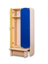 Шафа для дитячого одягу (двомістна з лавою)