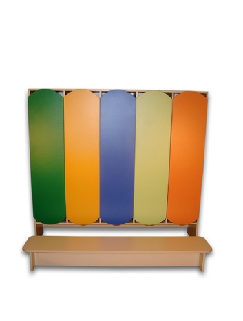 Шафа для дитячого одягу (п’ятимісна з лавою)