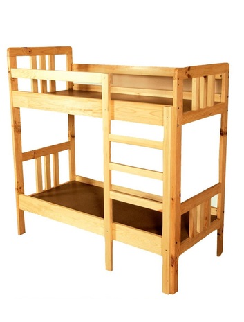 Ліжко дитяче 2-х ярусне з натуральної деревини