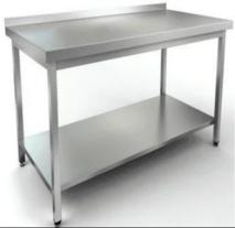 Стол из нержавейки с полкой, стол производственный, стол промышленный, стол металлический промышленный