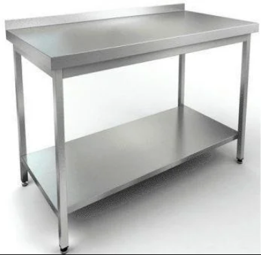 Стол из нержавейки с полкой, стол производственный, стол промышленный, стол металлический промышленный