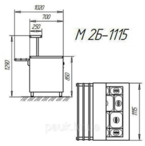 Мармит М 2Б-1115, мармит для подогрева вторых блюд, линия самообслуживания с паровым подогревом