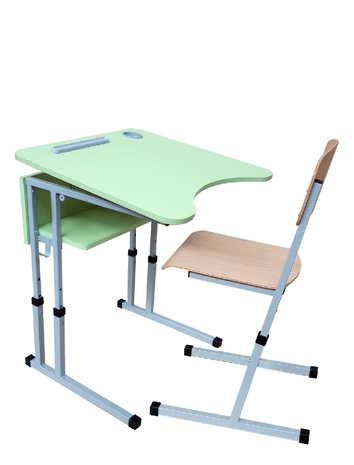 Стіл учнівський одномісний з регулюванням висоти з регулюванням кута нахилу стільниці 0-8°
